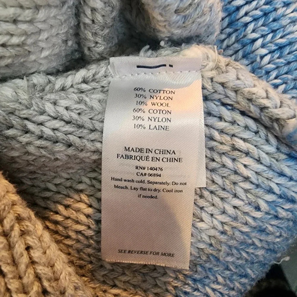 Faherty Blue And Gray Hooded Knit Sweater Size Small - Picture 6 of 6